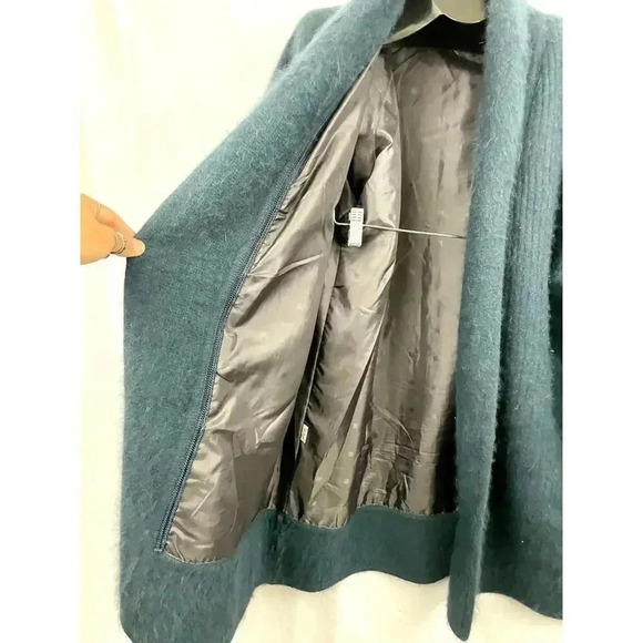 Blue Oversized Open Coat Angora Rabbit Fur Coat Chang Won L/XL - Picture 4 of 15